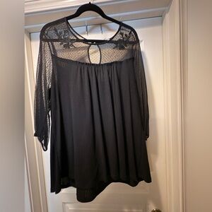 Maurices Black Sheer Lace Top